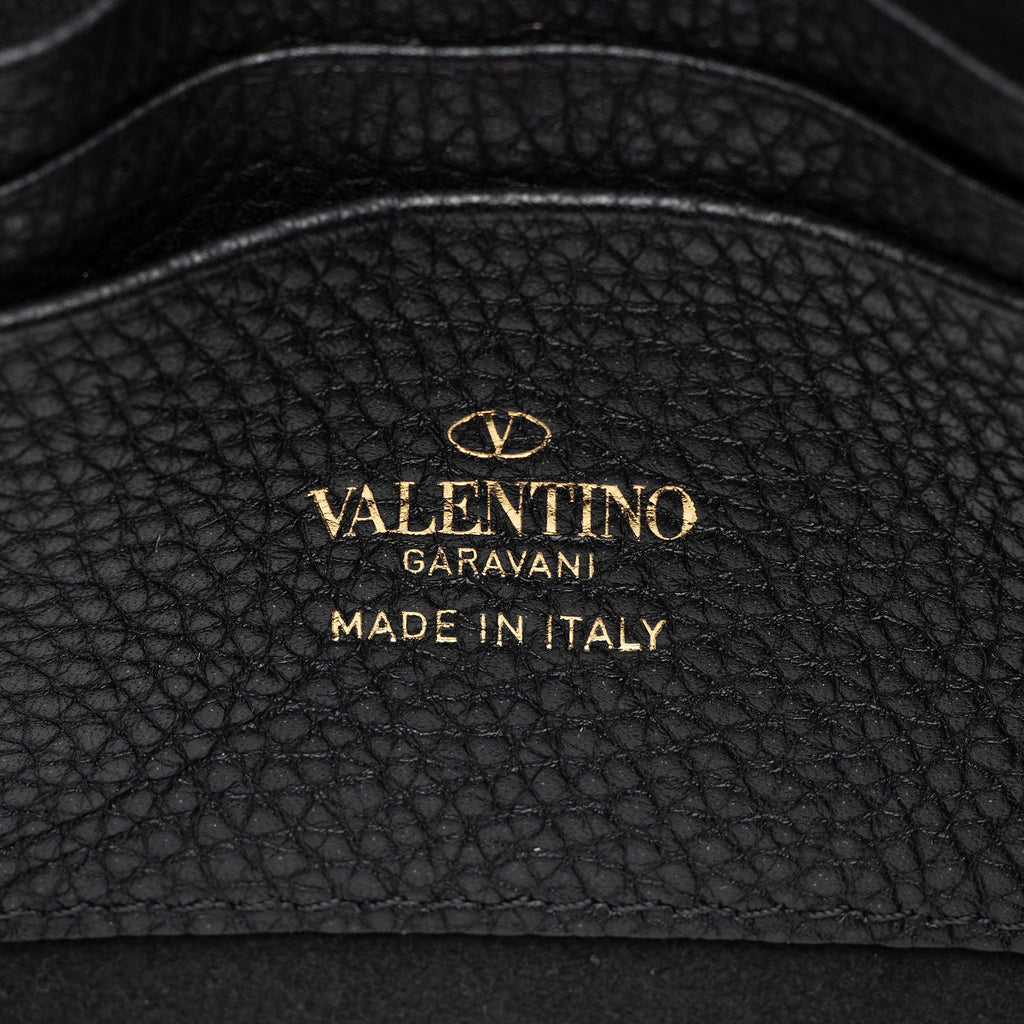 Valentino Grainy Calfskin Rockstud Pouch