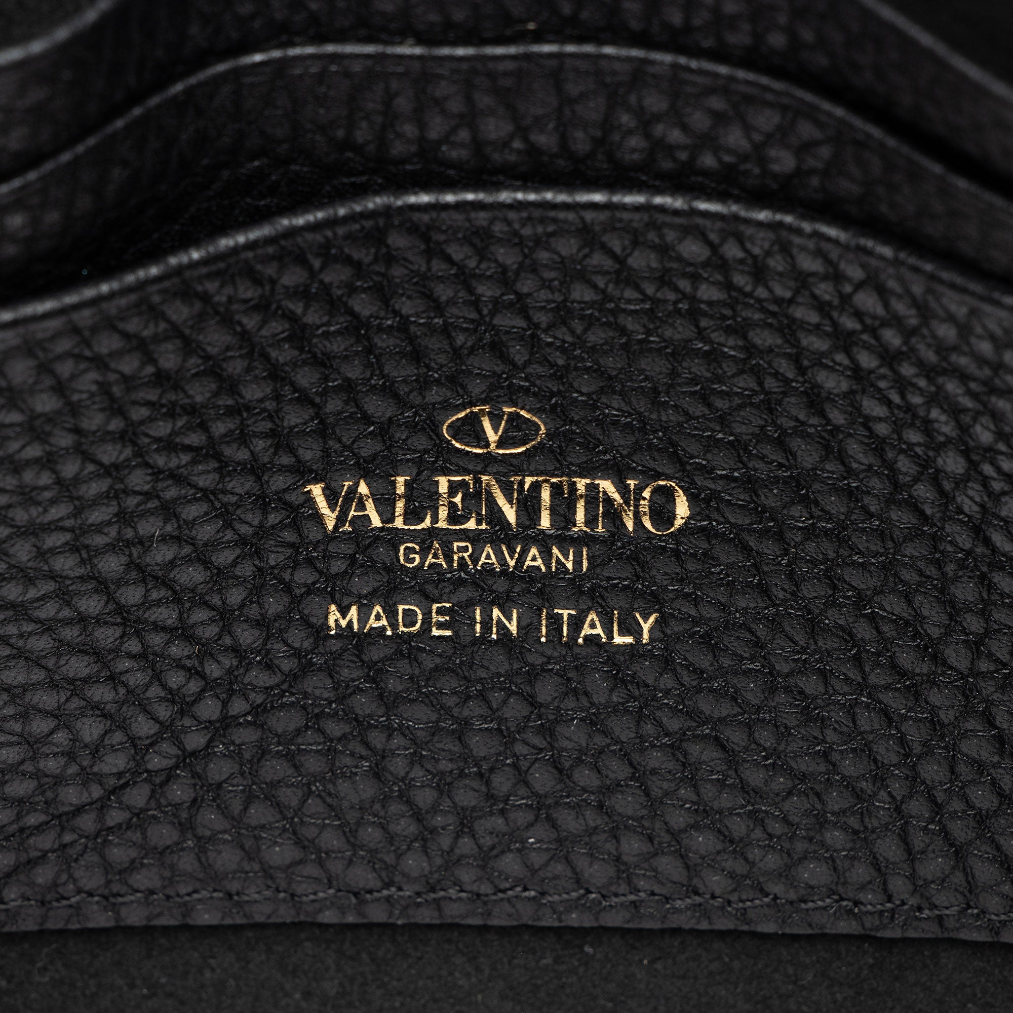 Valentino Grainy Calfskin Rockstud Pouch
