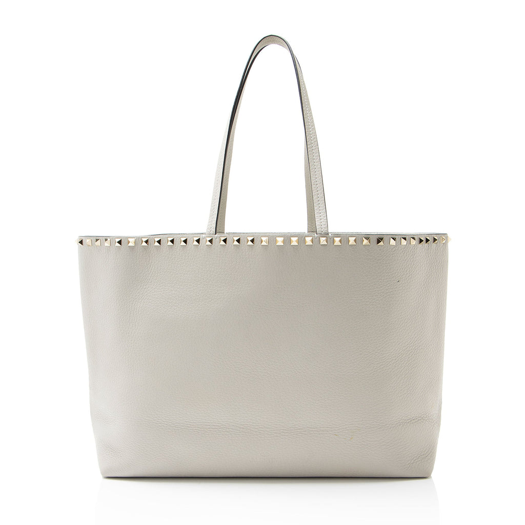 Valentino Grainy Calfskin Rockstud Tote