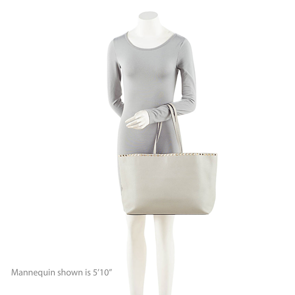 Valentino Grainy Calfskin Rockstud Tote