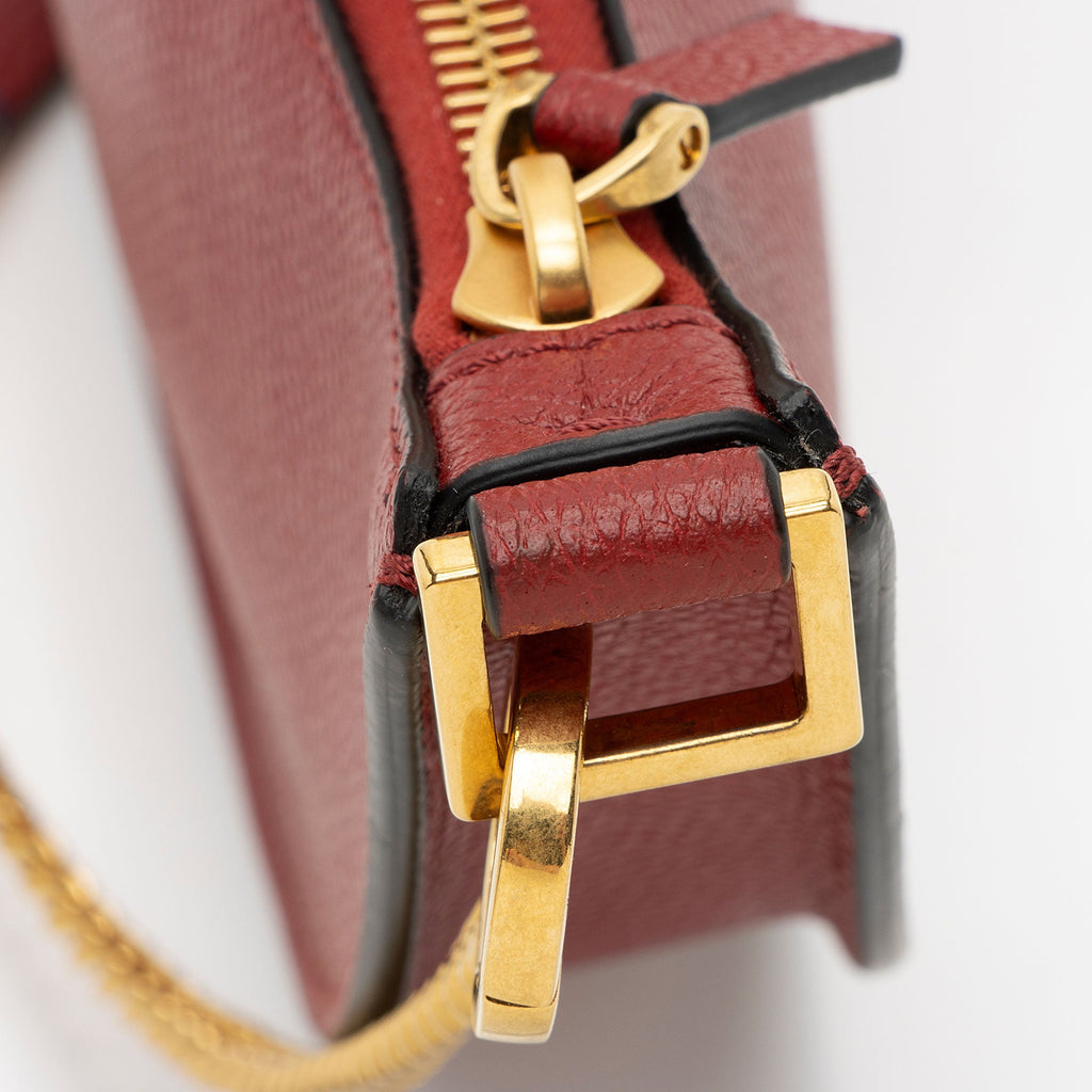 Valentino Grainy Calfskin VLogo Moon Mini Chain Hobo