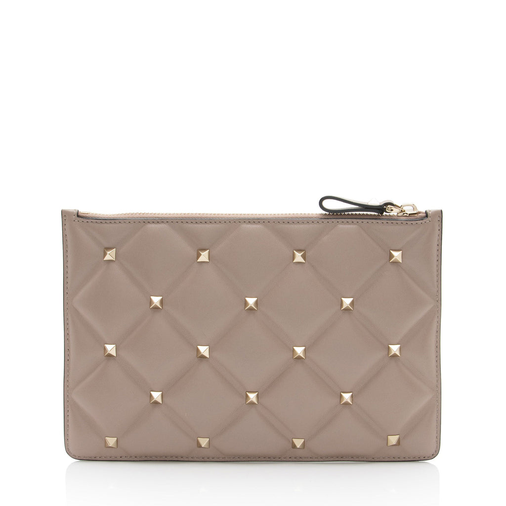 Valentino Lambskin Candystud Small Zip Pouch