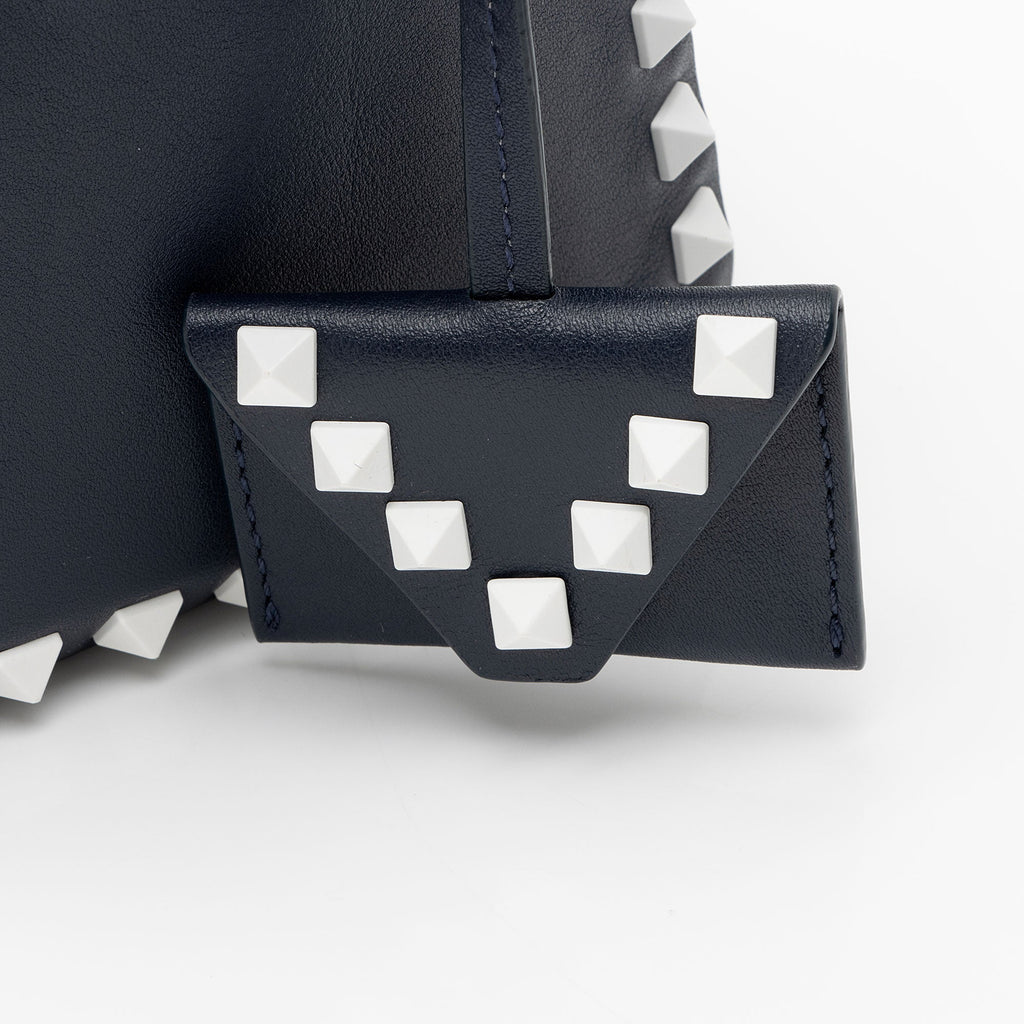 Valentino Lambskin Colorblock Rockstud Top Handle (SHF-IpHYts)