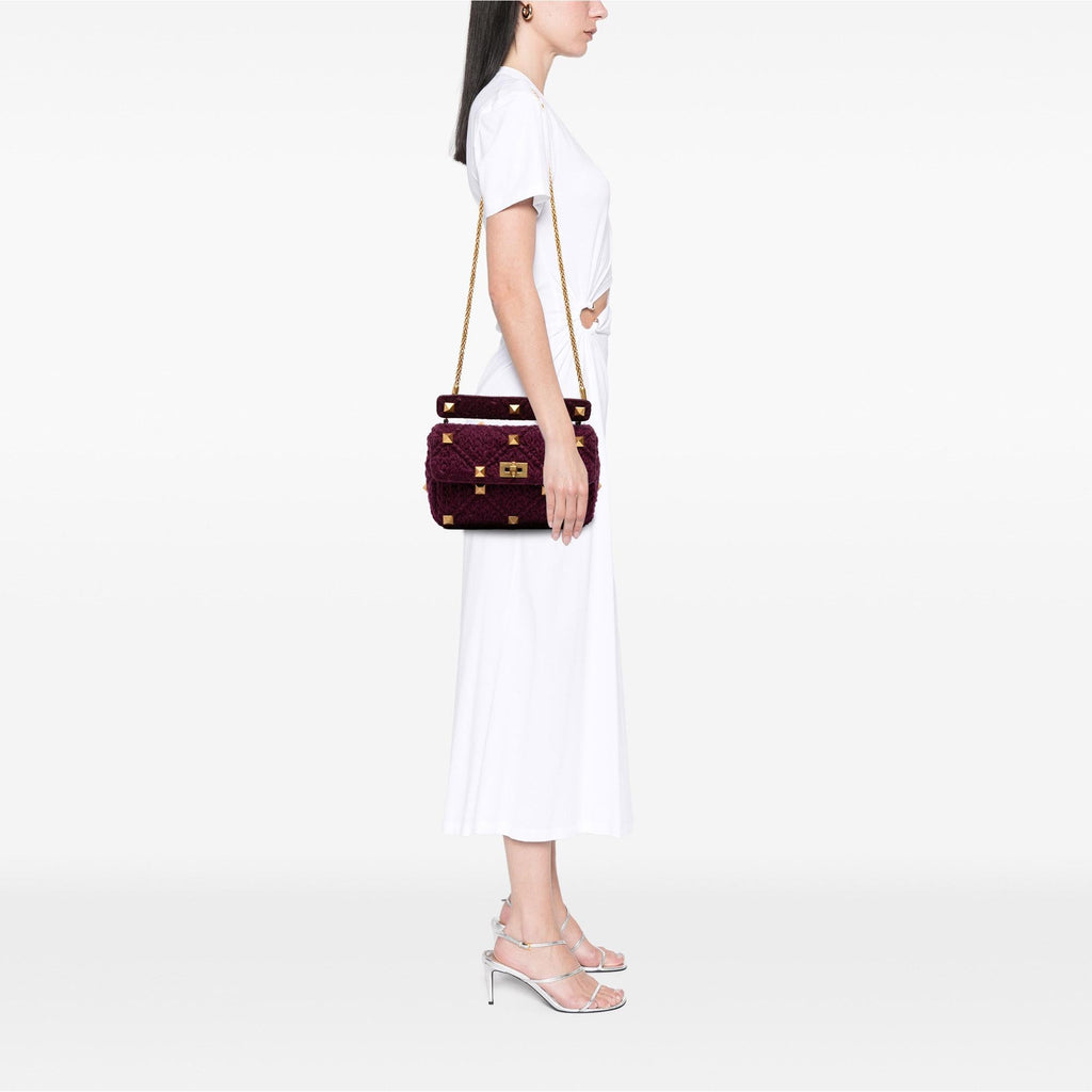 Valentino Large Knit Roman Stud Satchel