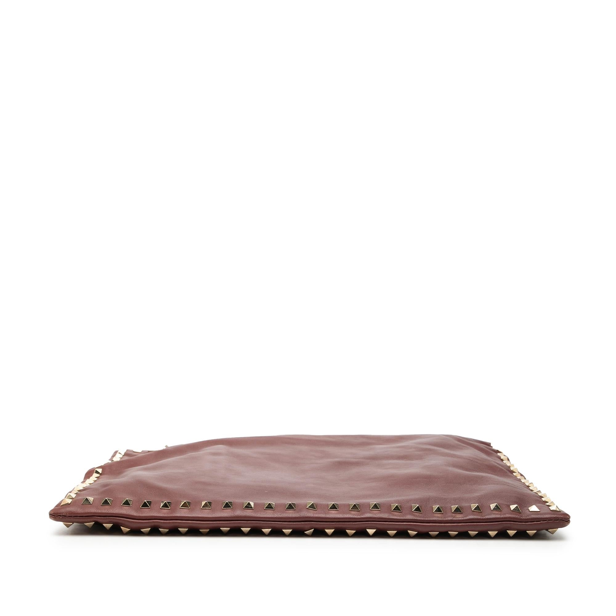 Valentino Large Leather Rockstud Clutch