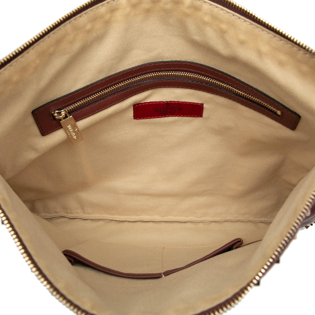 Valentino Large Leather Rockstud Clutch