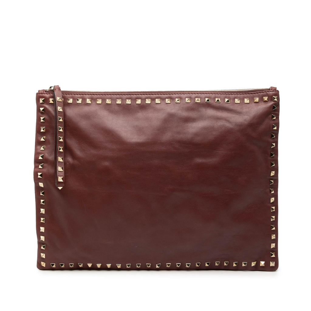 Valentino Large Leather Rockstud Clutch