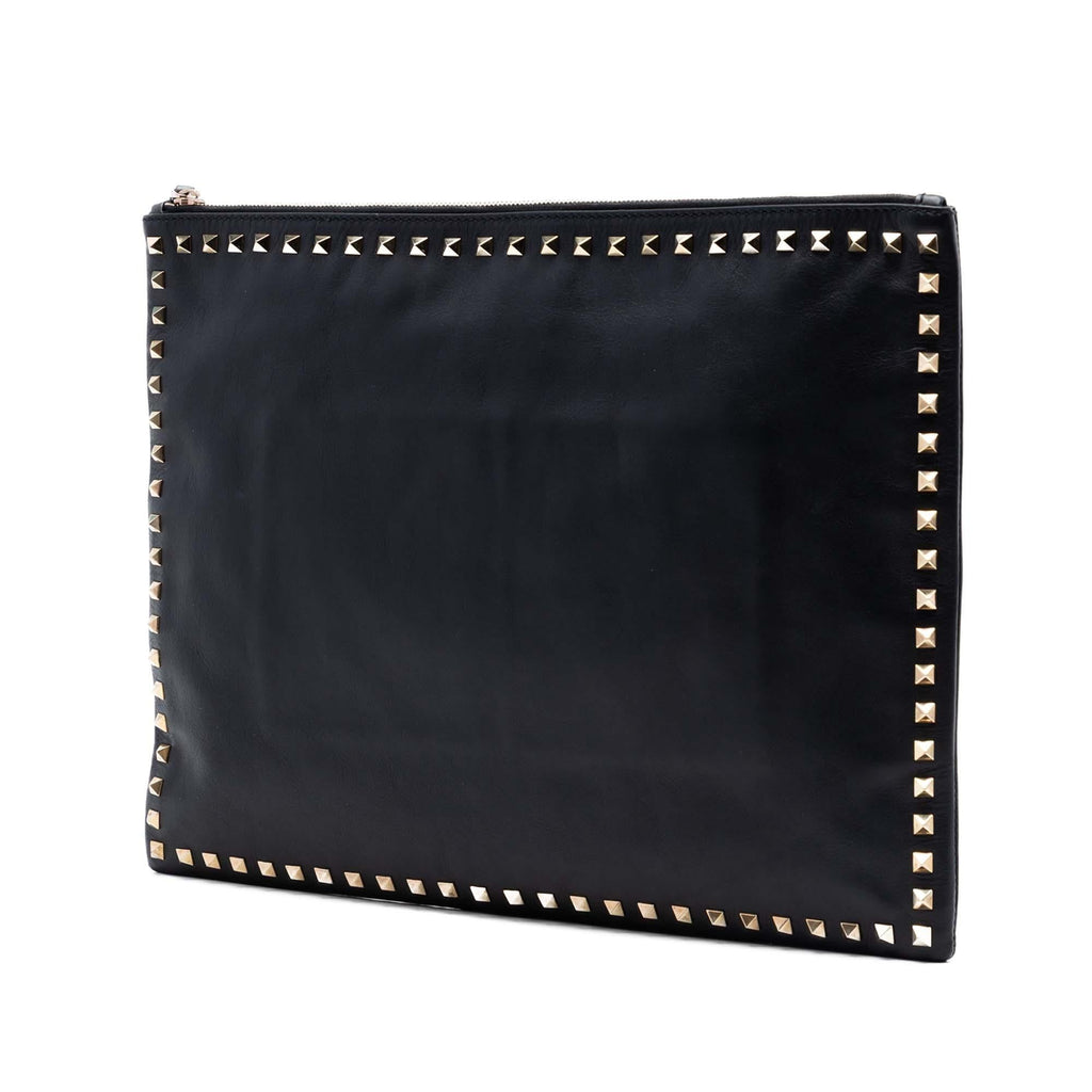 Valentino Large Leather Rockstud Clutch