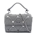 Valentino Large Metallic Knit Roman Stud Satchel