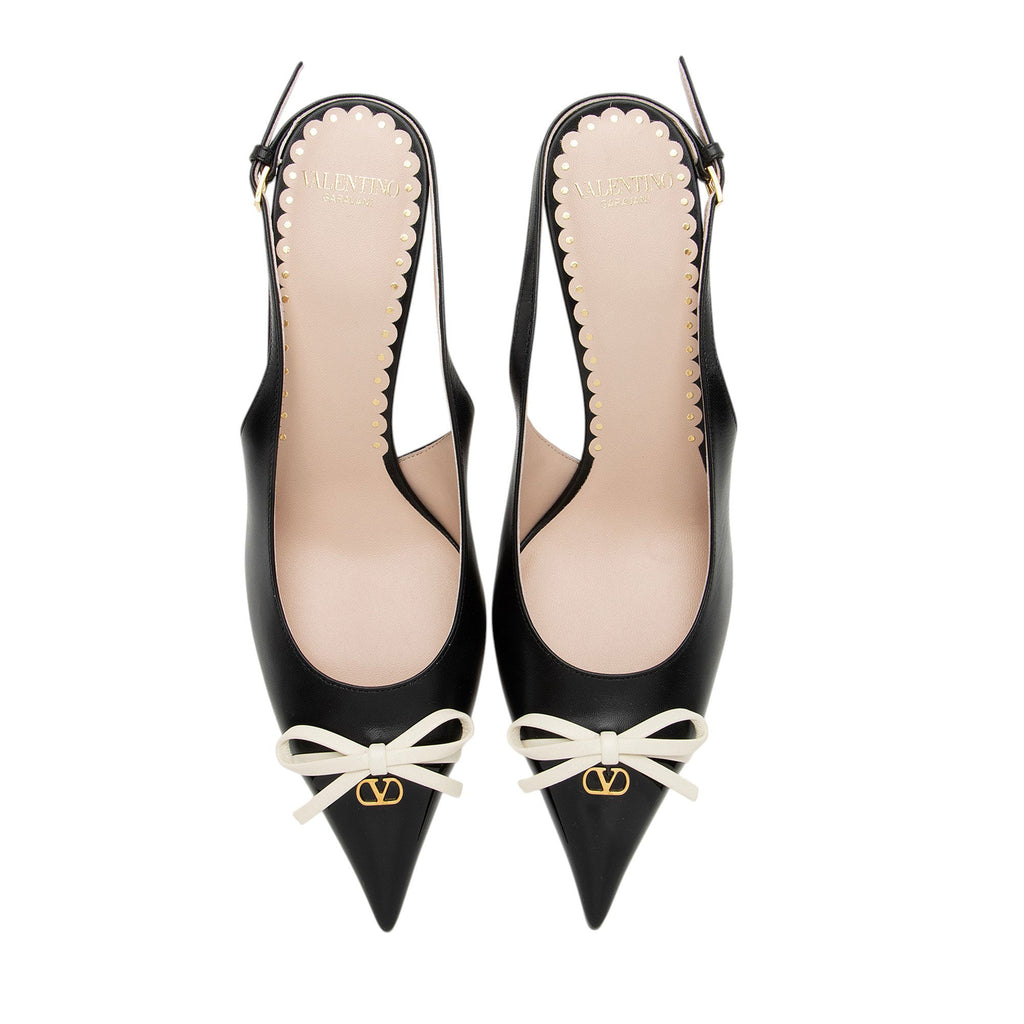 Valentino Leather Bepointy Slingback Pumps - Size 7 / 37