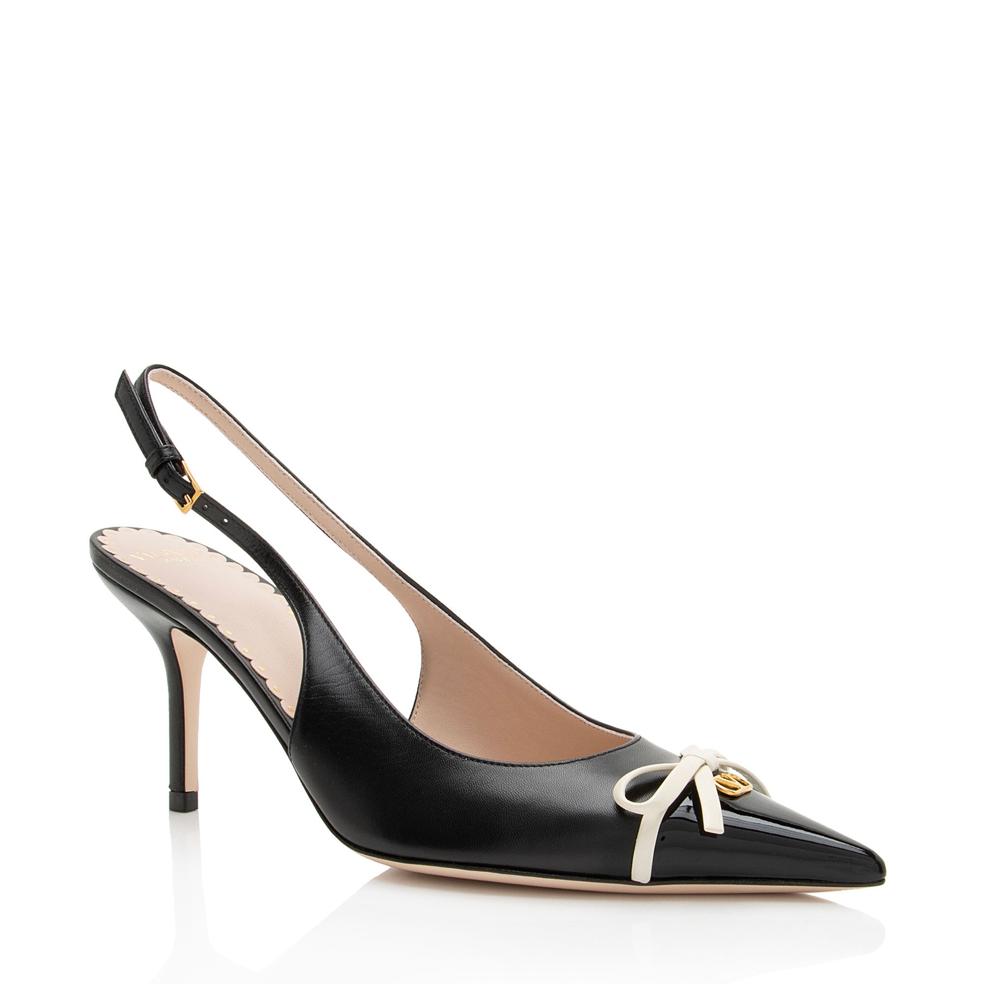 Valentino Leather Bepointy Slingback Pumps - Size 7 / 37