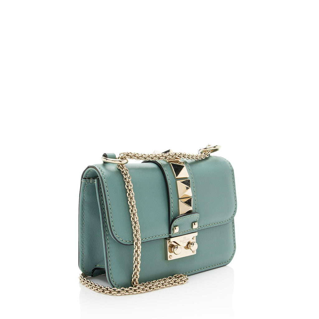 Valentino Leather Glam Lock Mini Shoulder Bag