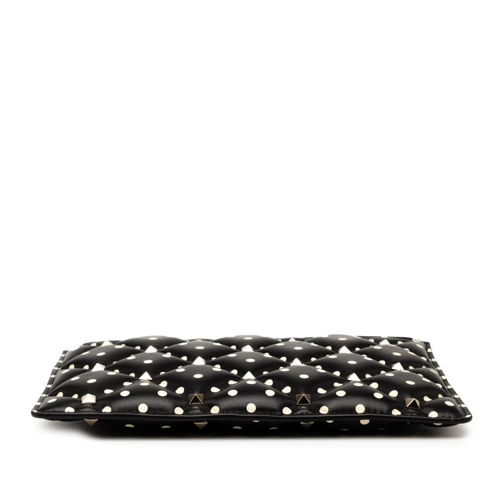 Valentino Leather Polka Dot Rockstud Clutch