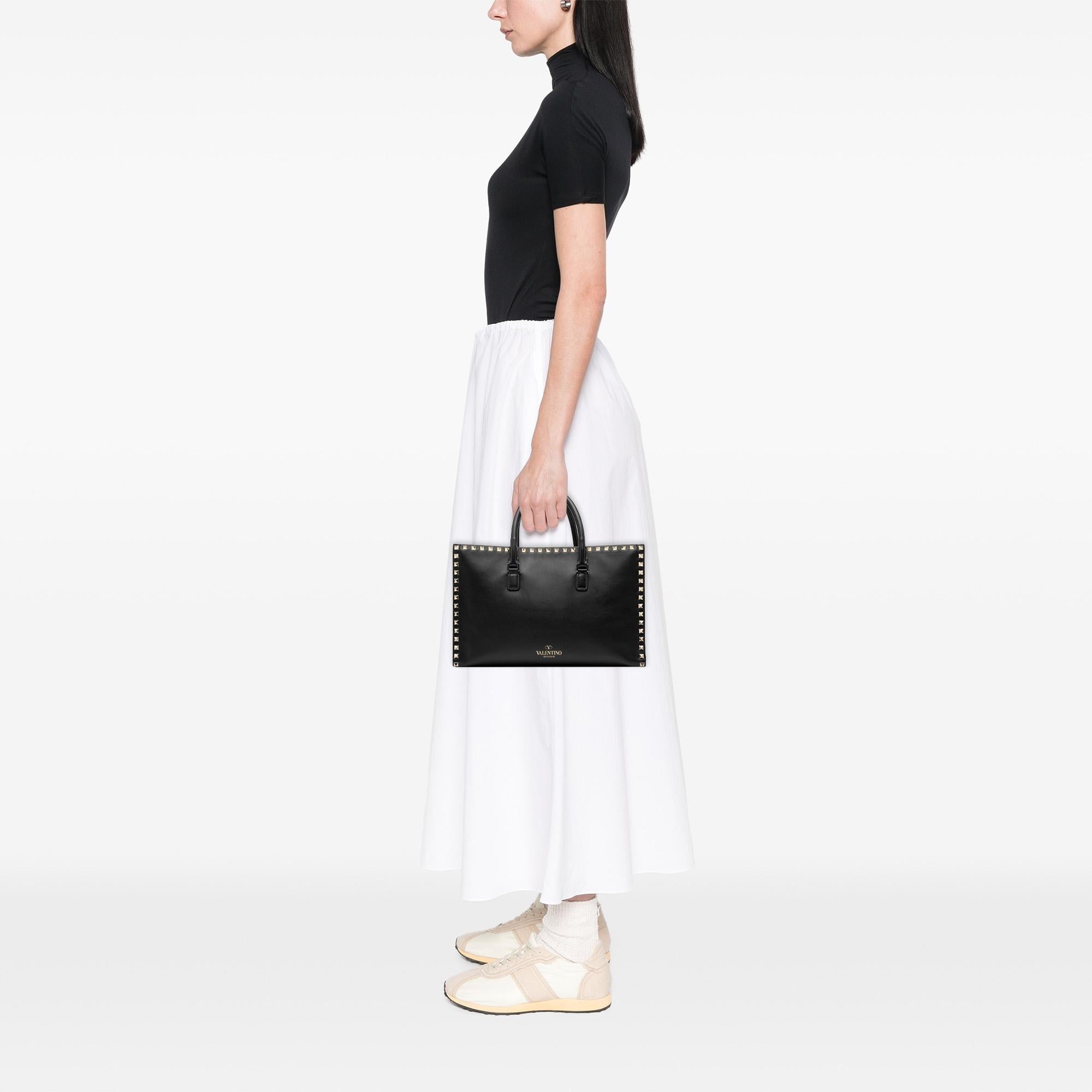 Valentino Leather Rockstud Convertible Tote