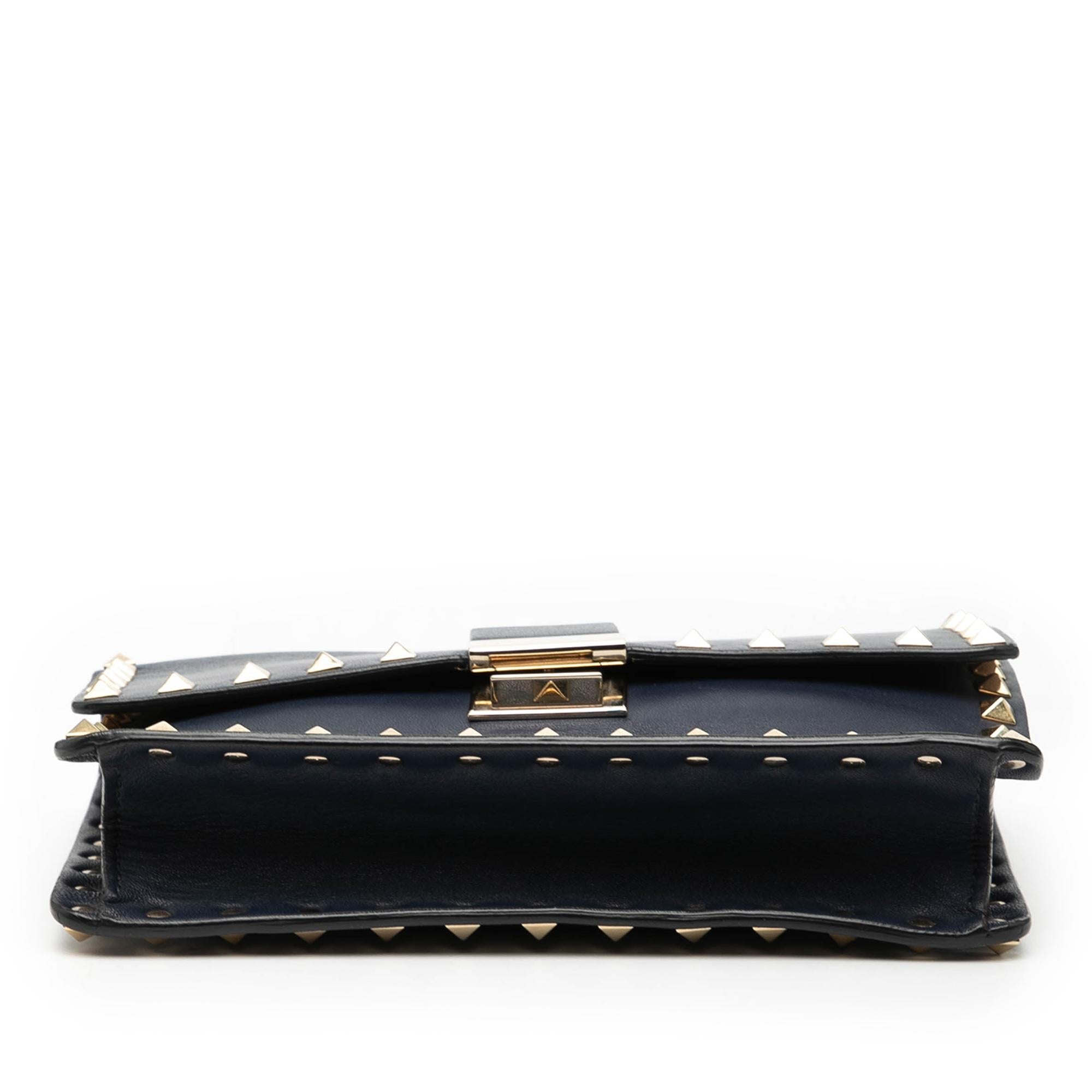 Valentino Leather Rockstud Flap Satchel
