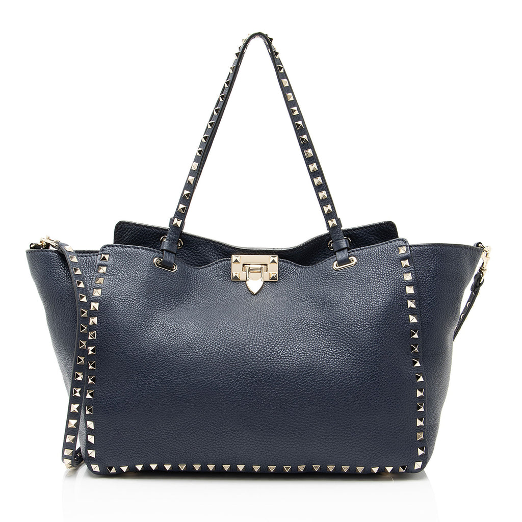 Valentino Leather Rockstud Medium Tote