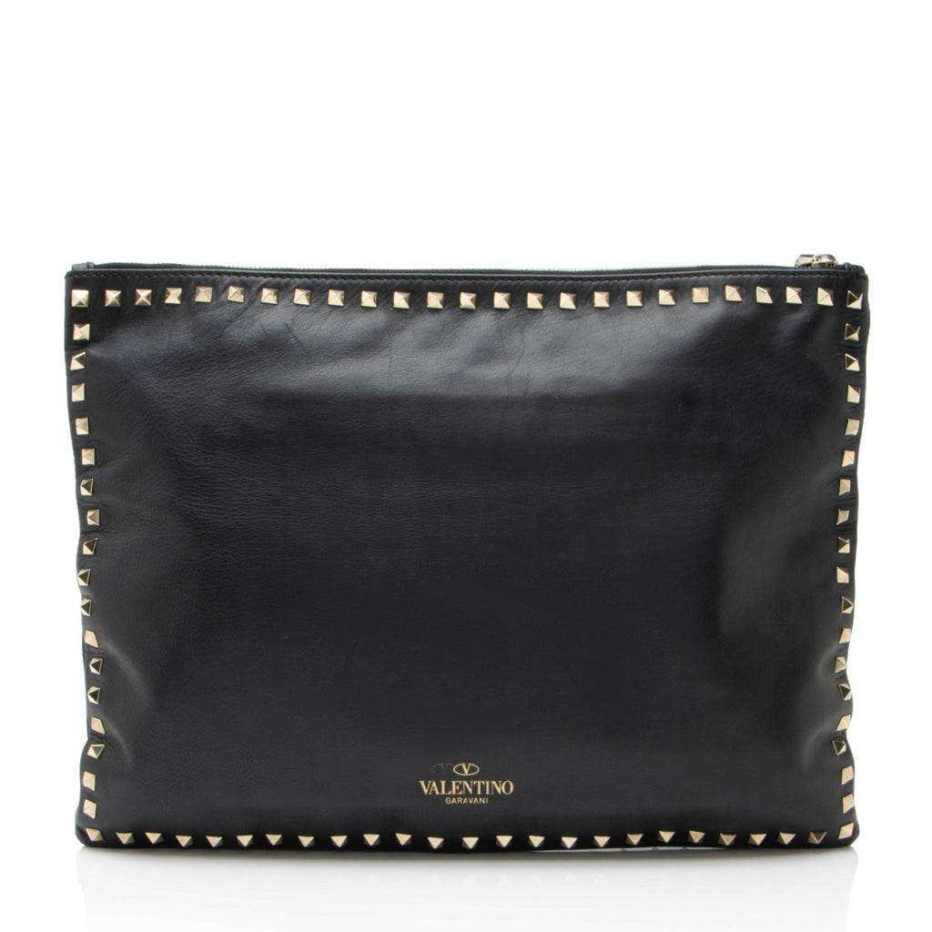 Valentino Leather Rockstud Oversized Clutch