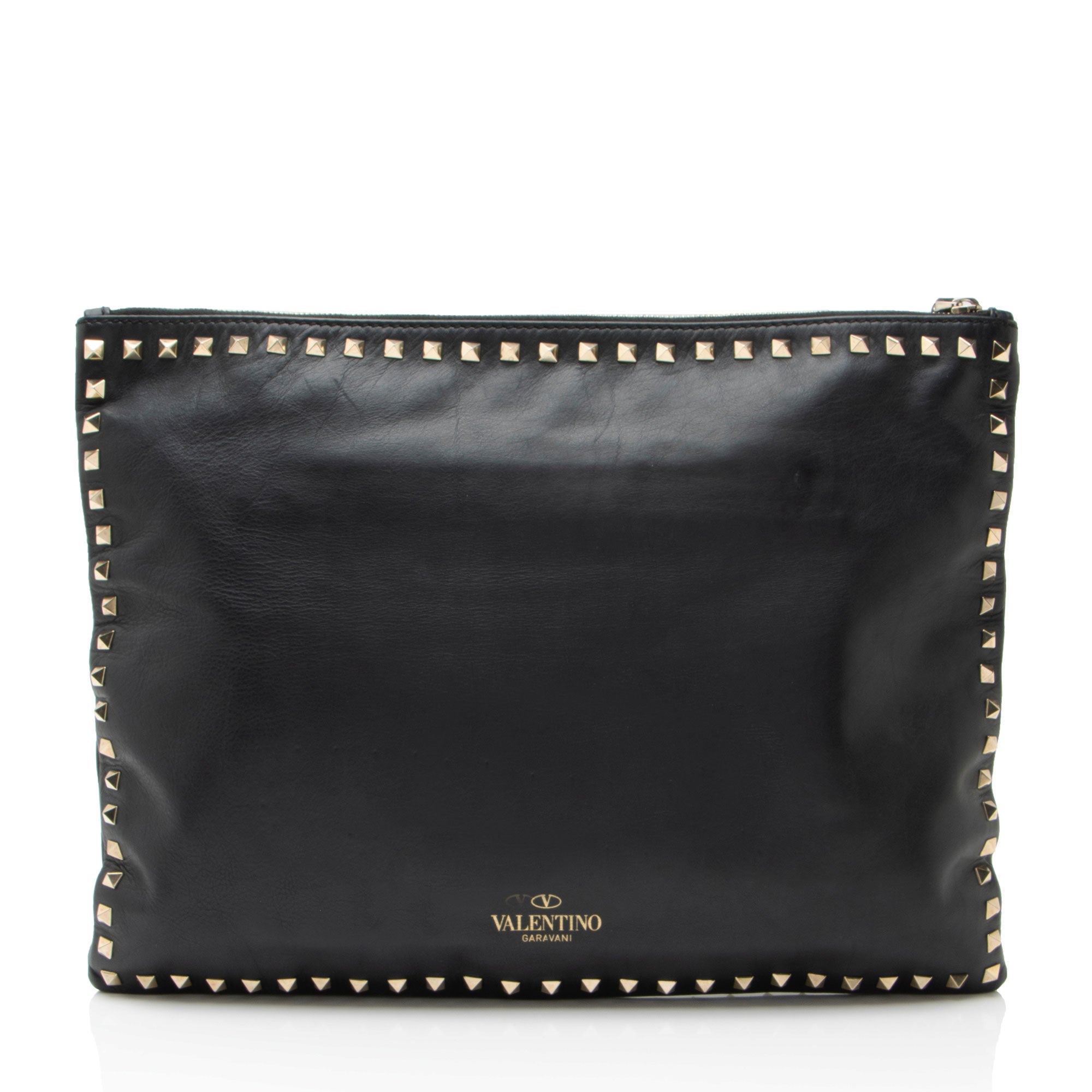 Valentino Leather Rockstud Oversized Clutch