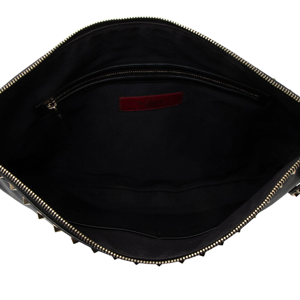 Valentino Leather Rockstud Oversized Clutch