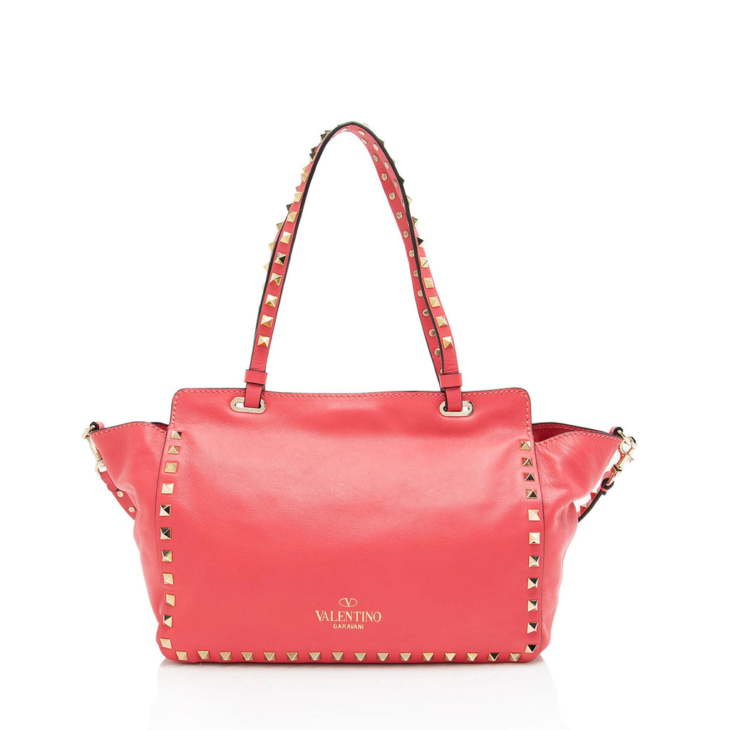 Valentino Leather Rockstud Small Tote