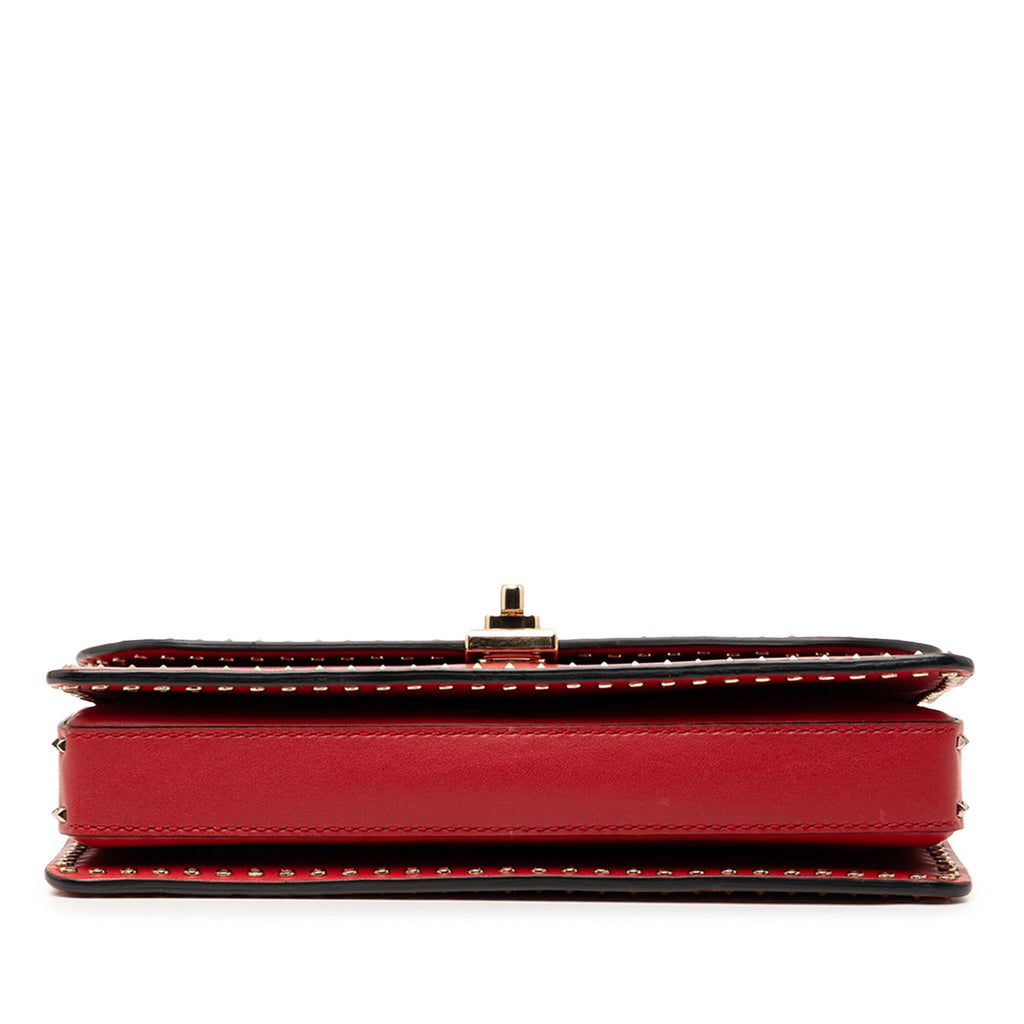 Valentino Leather Rockstud Turnlock Chain Crossbody
