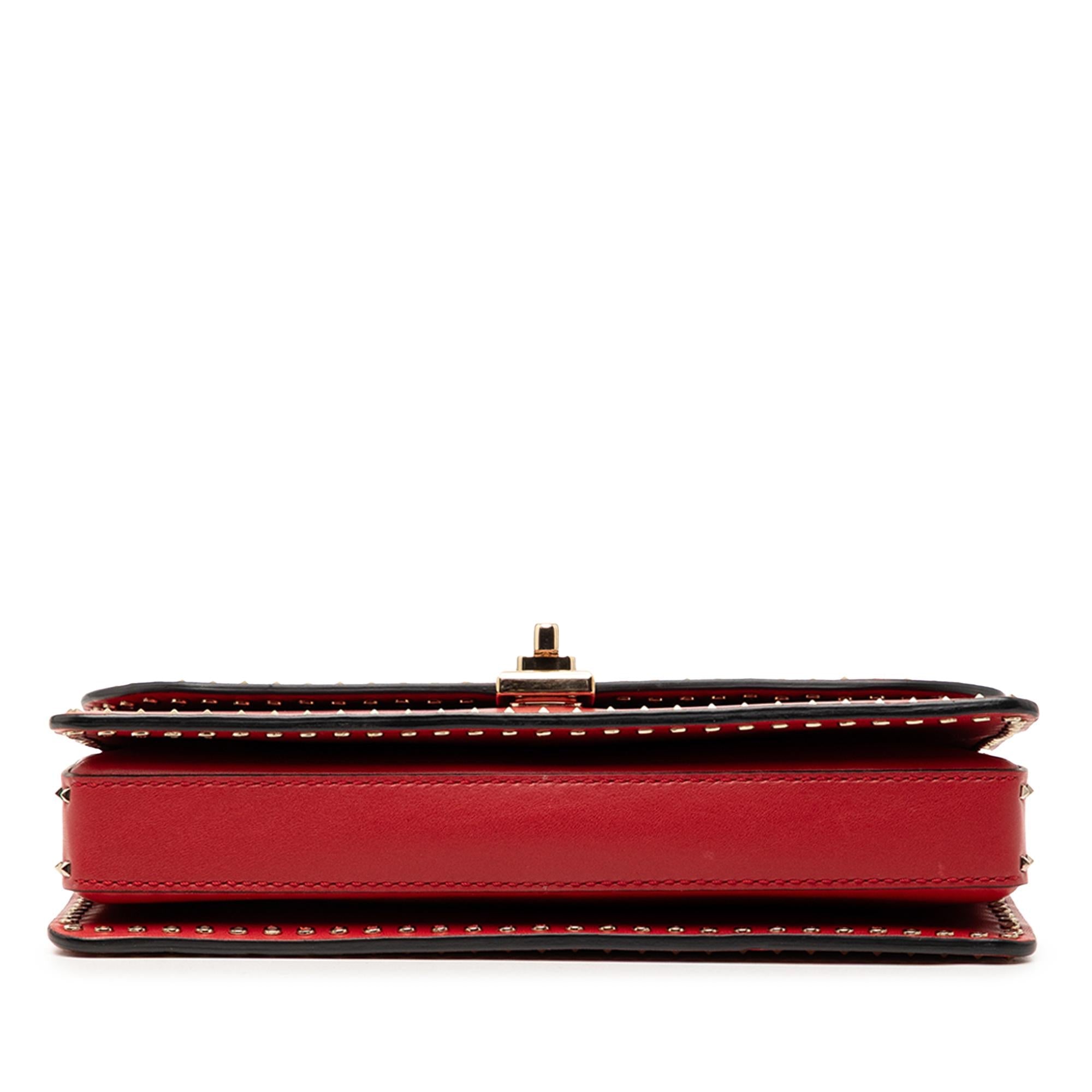 Valentino Leather Rockstud Turnlock Chain Crossbody
