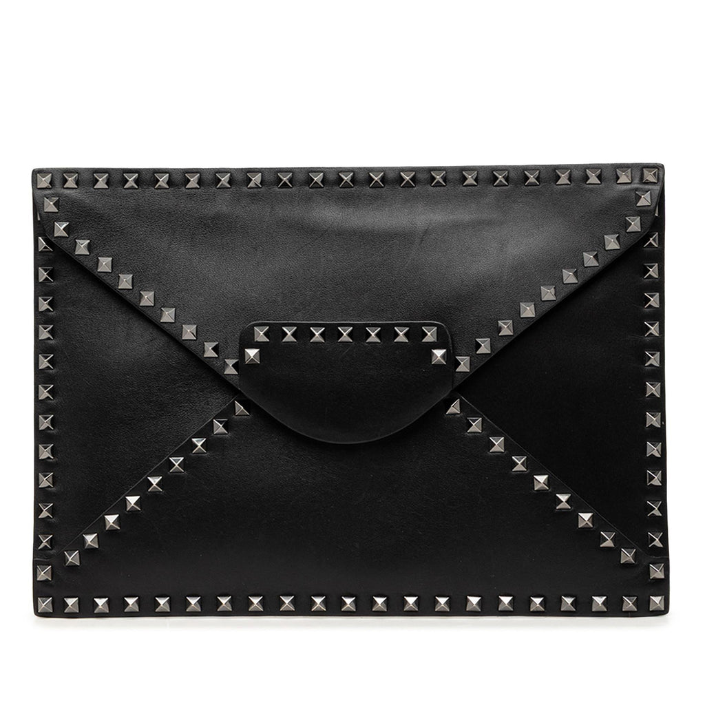 Valentino Leather Rockstud Untitled Envelope Clutch