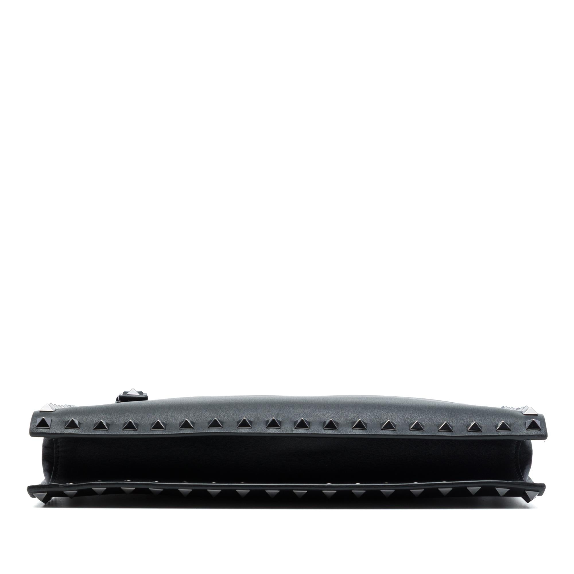 Valentino Leather Rockstud Untitled Wristlet Clutch