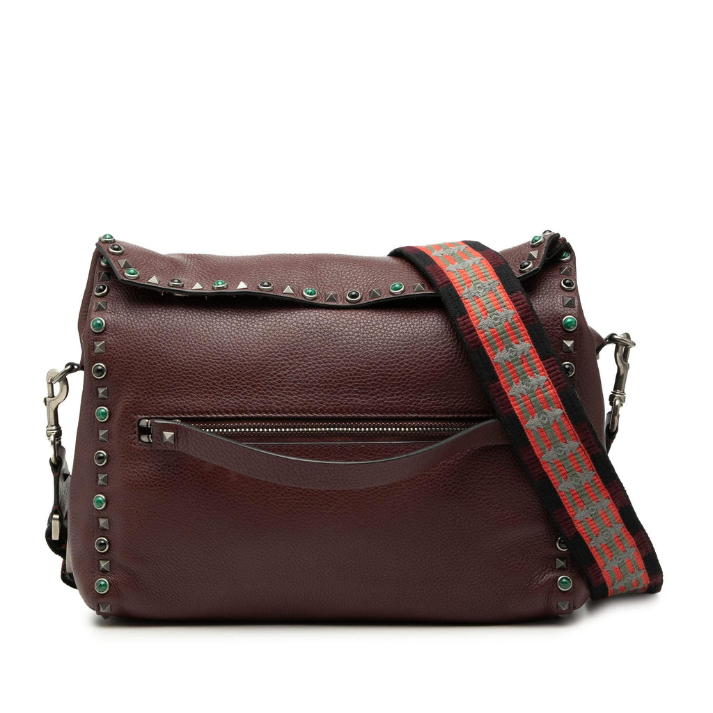 Valentino Leather Rolling Rockstud Crossbody