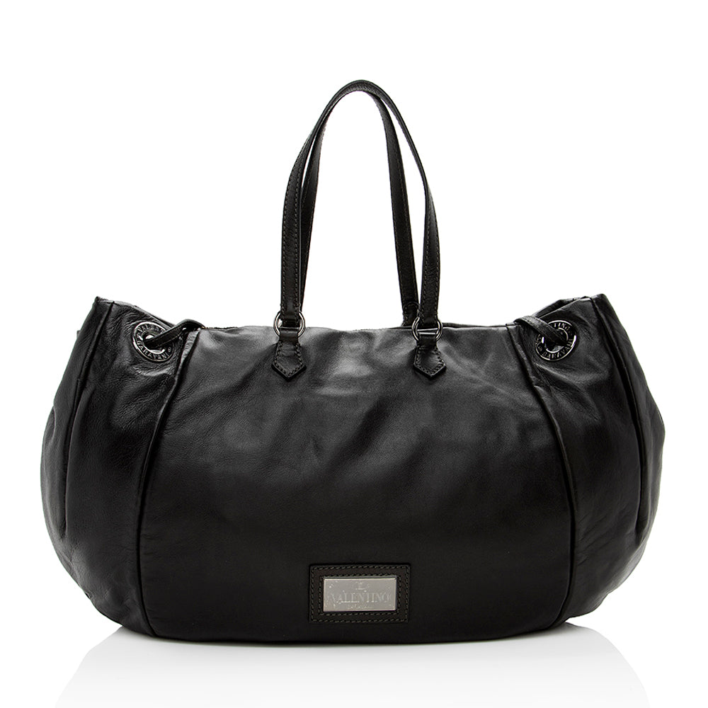 Valentino Leather Sequin Chain Glam Convertible Tote - FINAL SALE (SHF-15609)