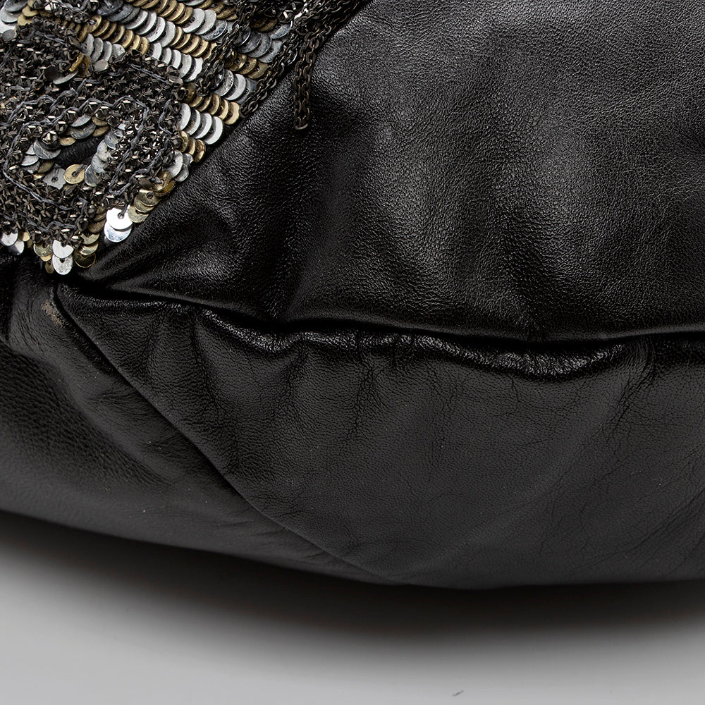 Valentino Leather Sequin Chain Glam Convertible Tote - FINAL SALE (SHF-15609)