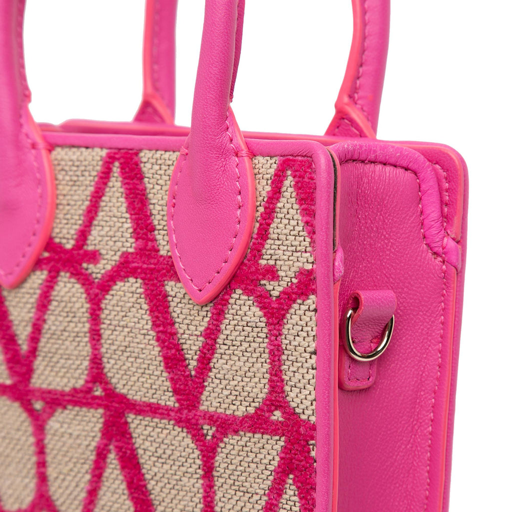 Valentino Leather Trimmed Toile Iconographe Satchel