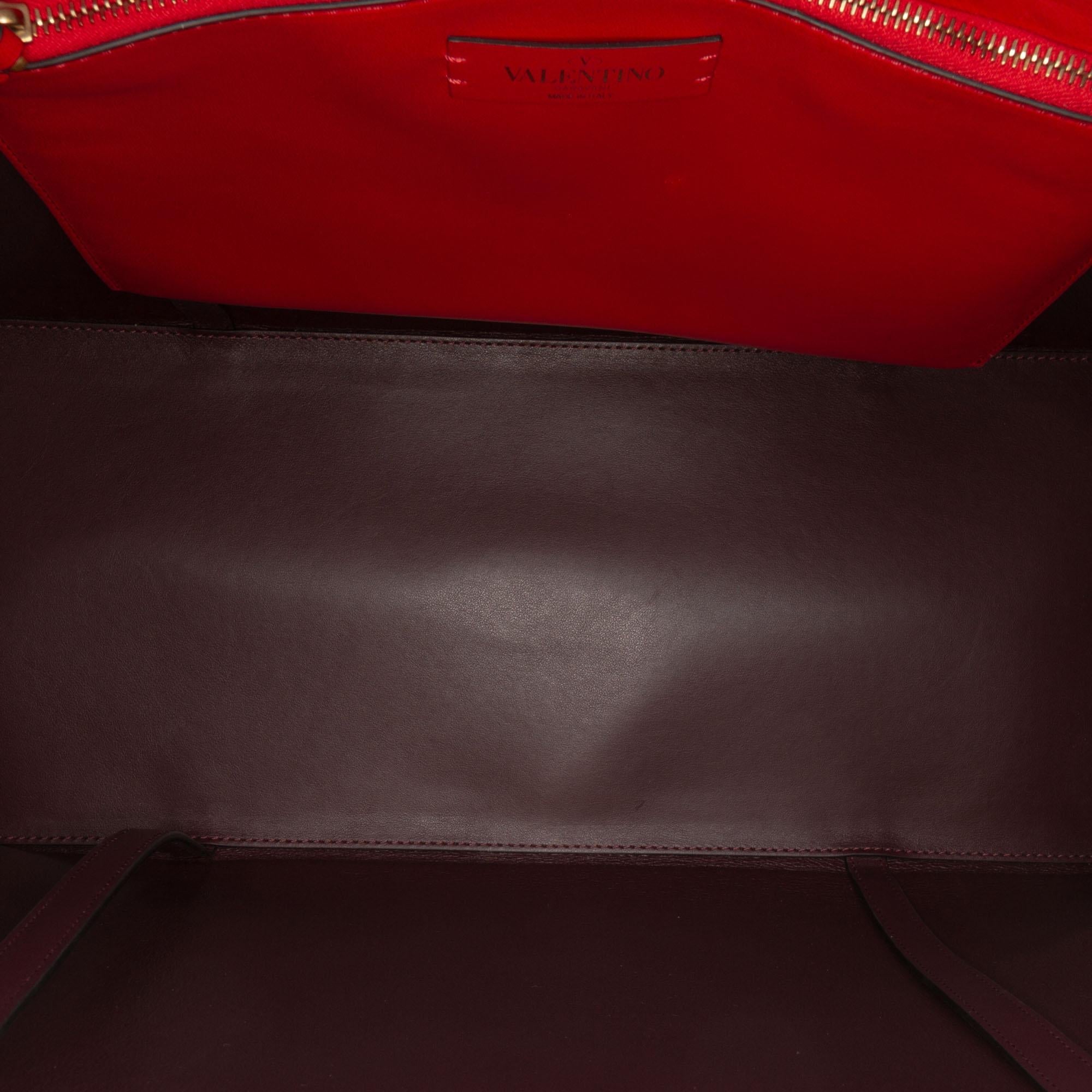 Valentino Leather Vlogo Fillme Tote