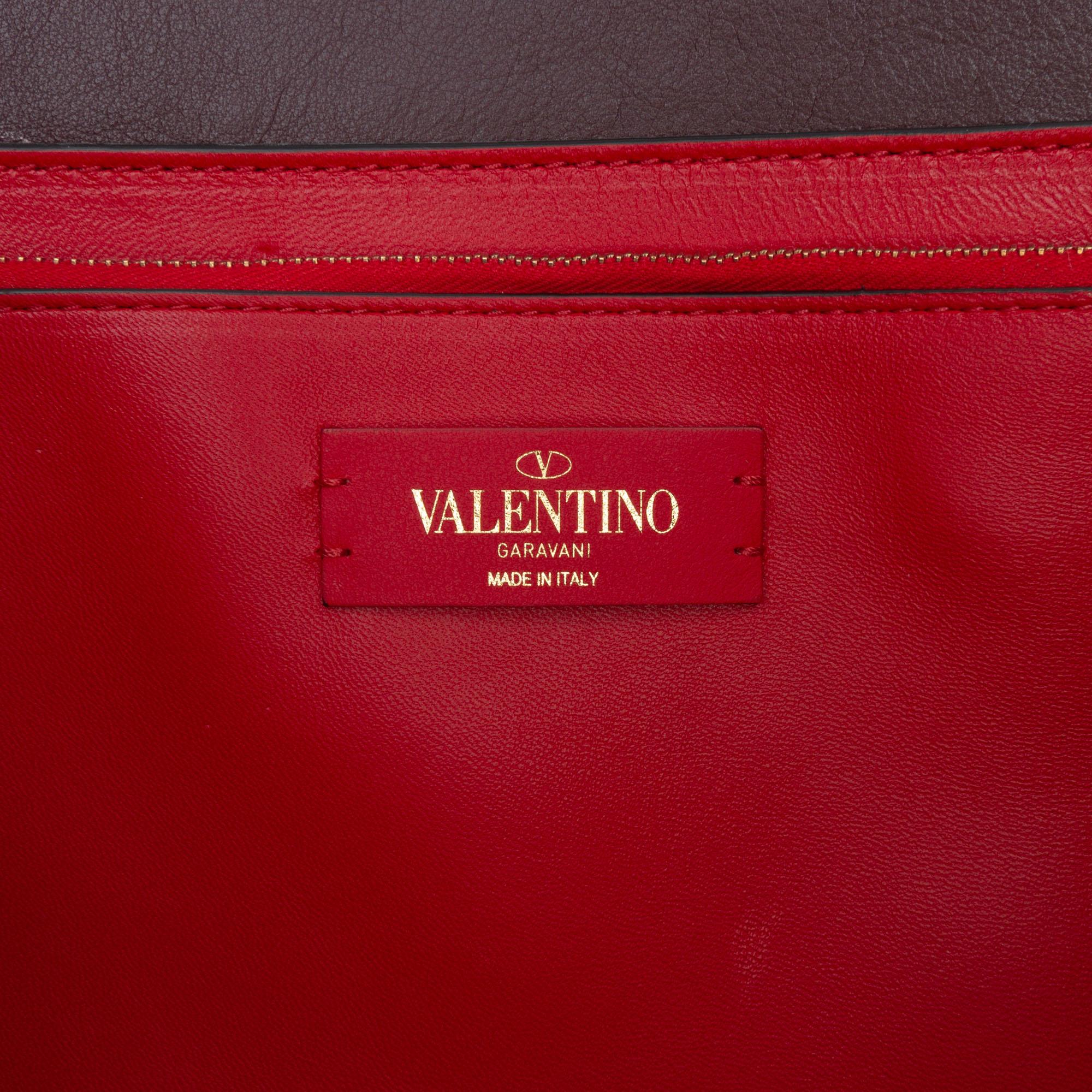 Valentino Leather Vlogo Fillme Tote
