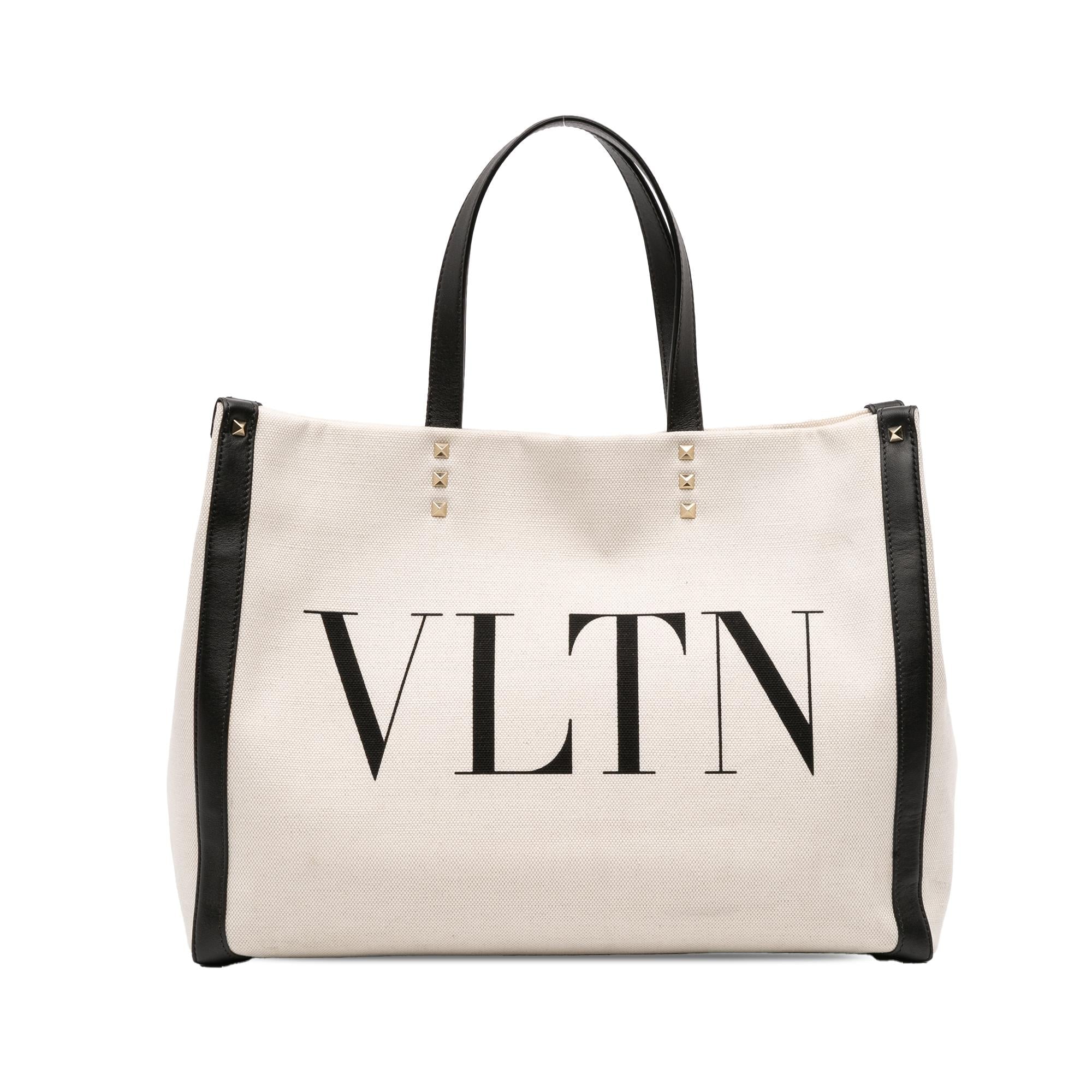 Valentino Medium Canvas Rockstud VLTN Tote