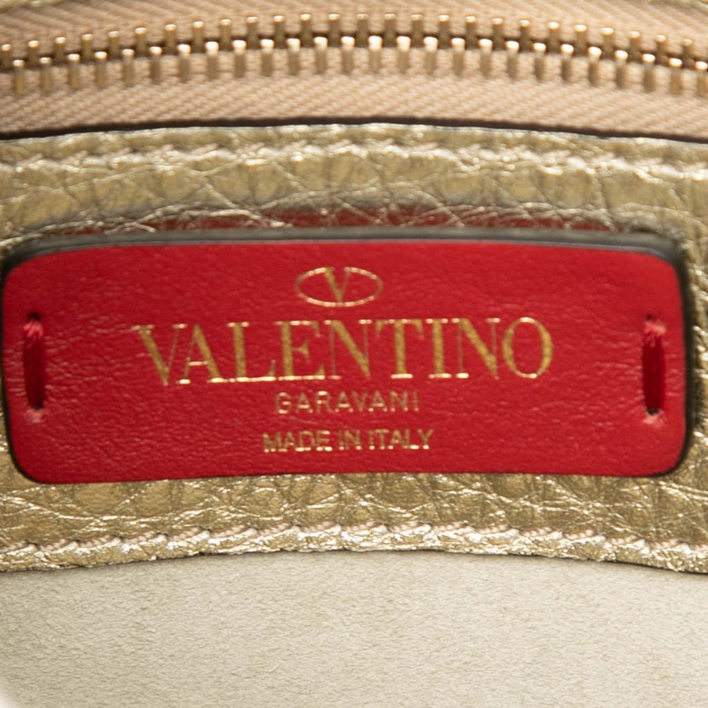 Valentino Metallic Grained Calfskin Rockstud Saddle Crossbody