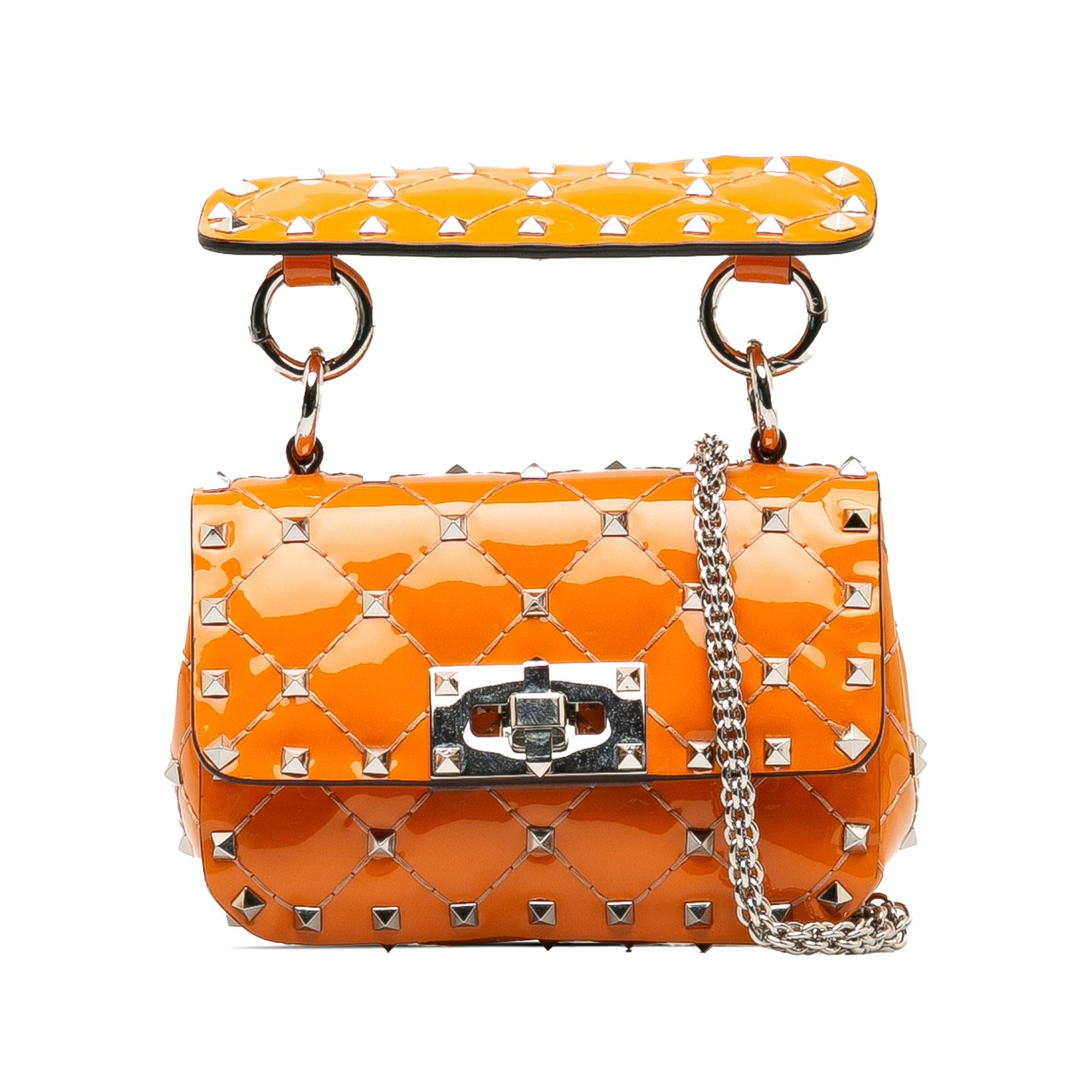 Valentino Micro Patent Rockstud Spike Satchel (SHG-DT6UFt)
