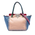 Valentino Mini Leather Colorblock Rockstud Trapeze Satchel