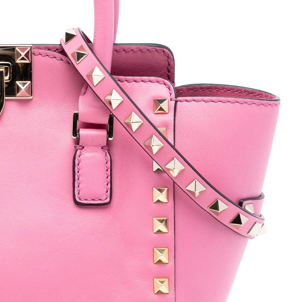 Valentino Mini Leather Rockstud Double Handle Tote