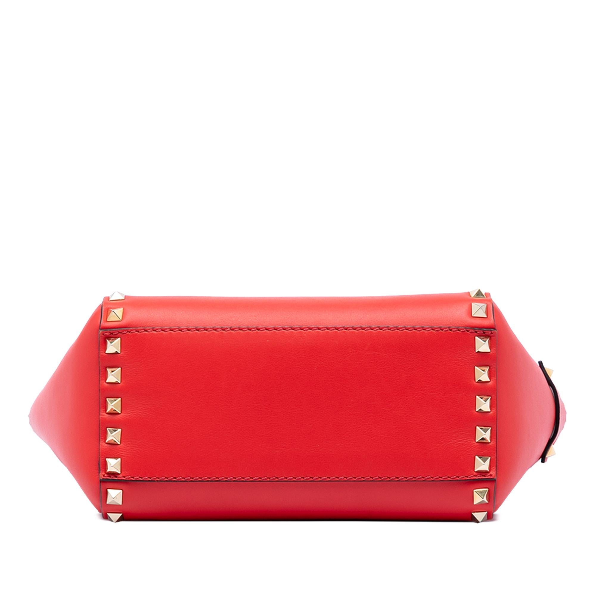 Valentino Mini Leather Rockstud Double Handle Tote