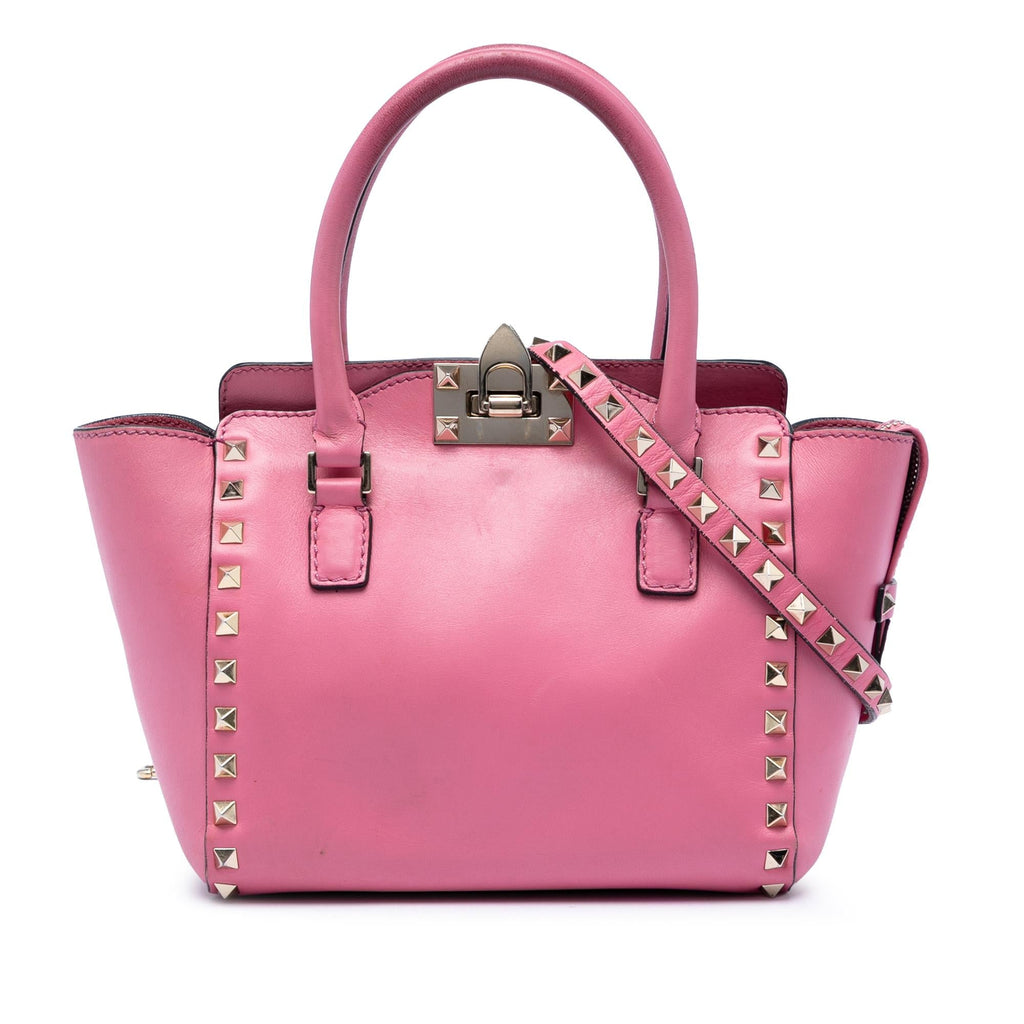 Valentino Mini Leather Rockstud Double Handle Tote