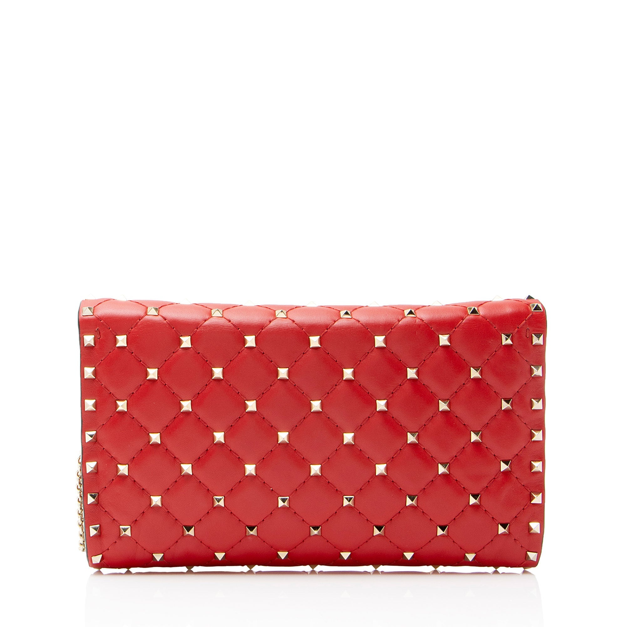 Valentino Nappa Leather Rockstud Spike Wallet On Chain