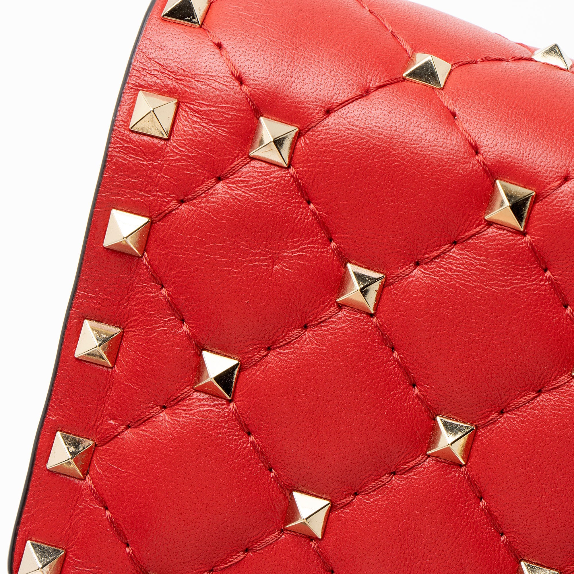 Valentino Nappa Leather Rockstud Spike Wallet On Chain