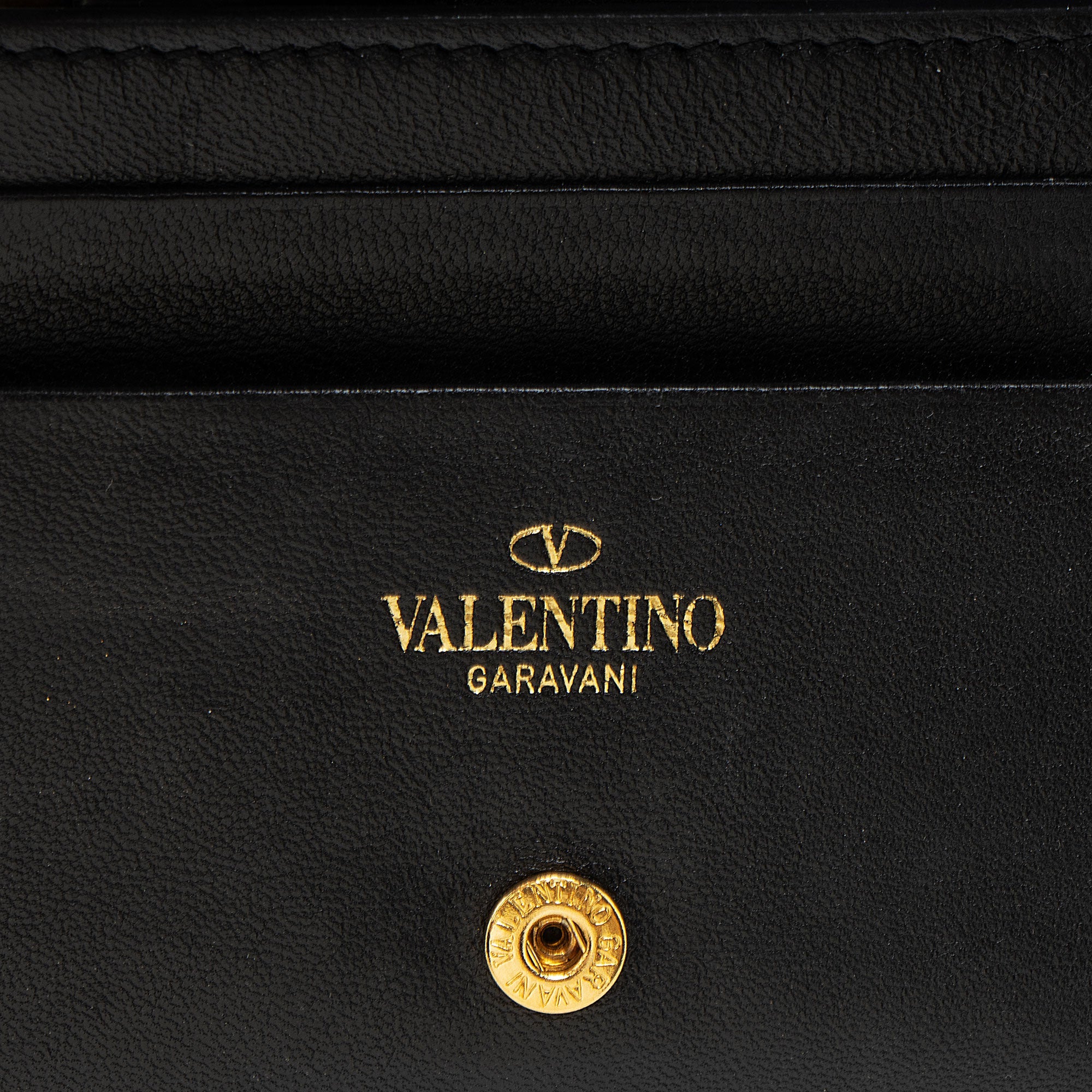 Valentino Nappa Leather Roman Stud Flap Wallet