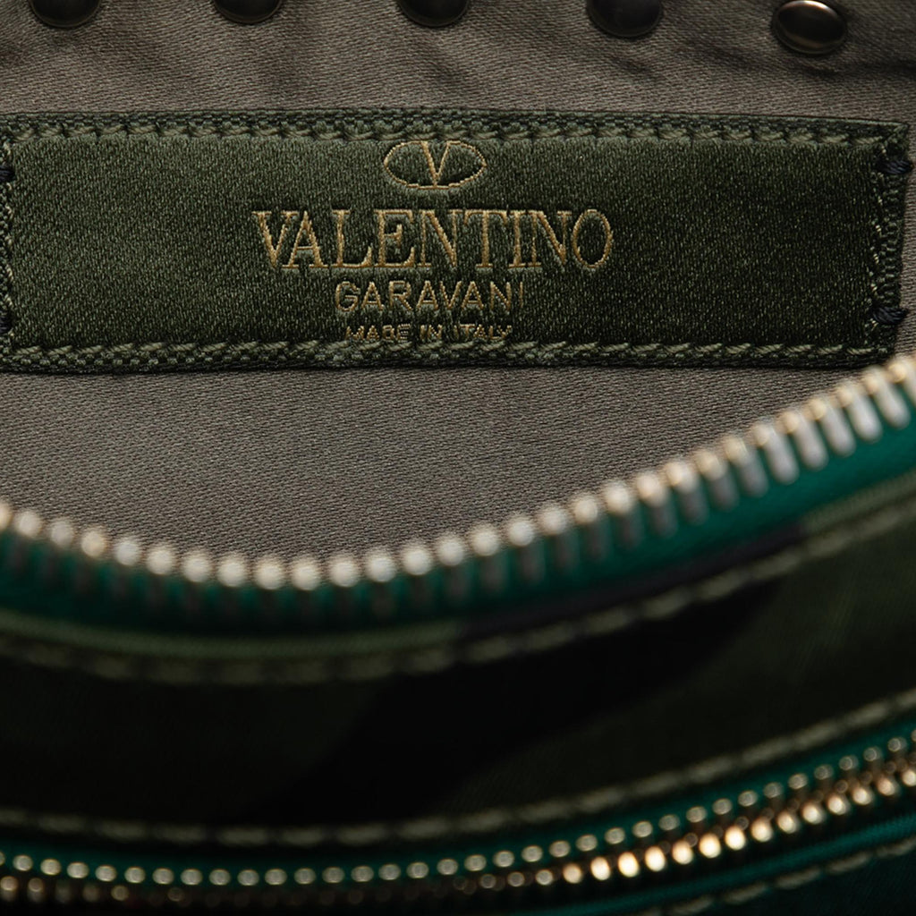 Valentino Nylon Rockstud Camouflage Double Zip Clutch