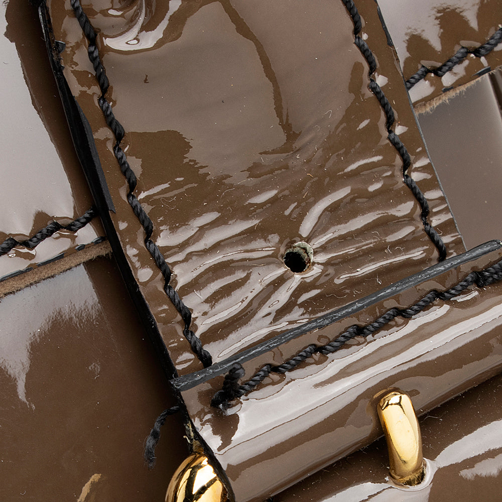 Valentino Patent Leather Braided Handle Satchel (SHF-19732)