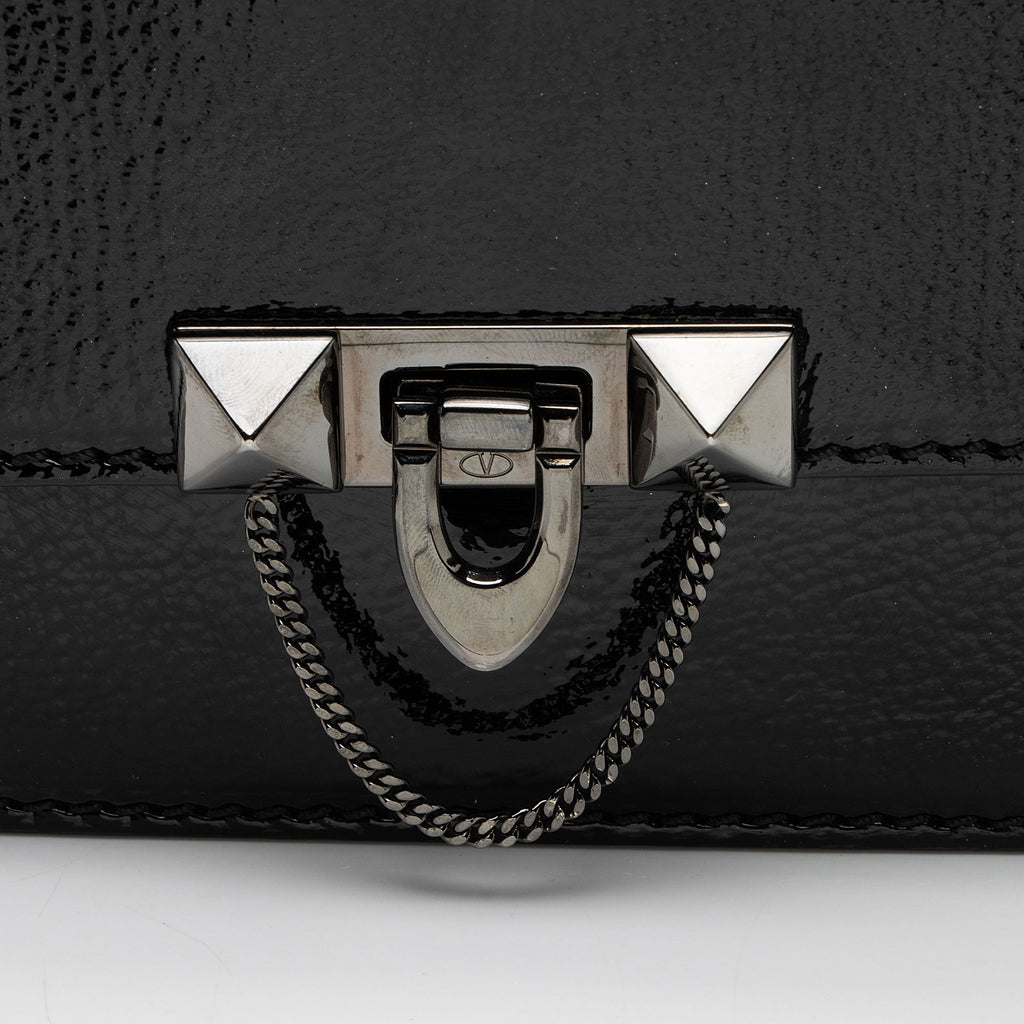Valentino Patent Leather Demilune Small Shoulder Bag