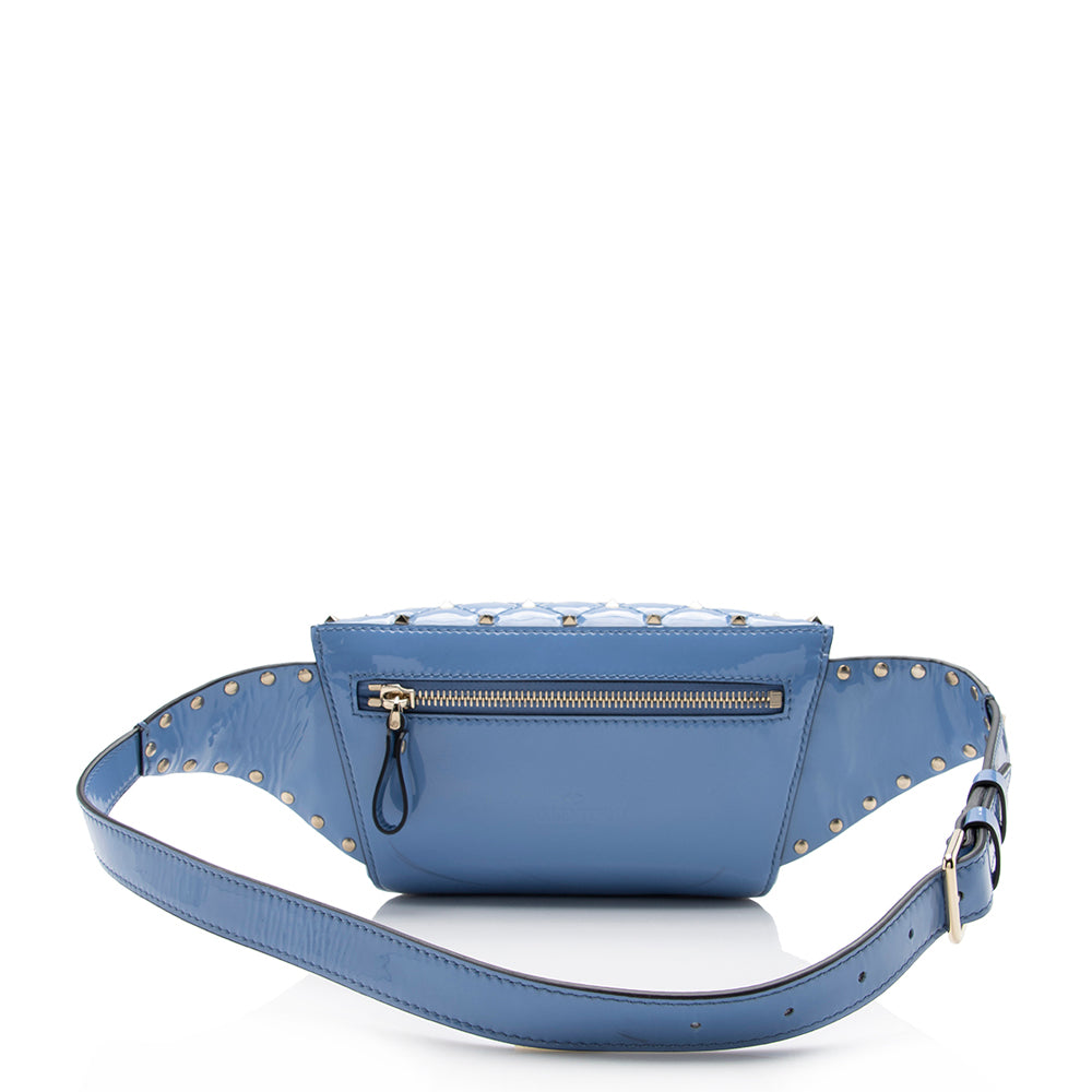 Valentino Patent Leather Rockstud Spike Belt Bag - FINAL SALE (SHF-14918)