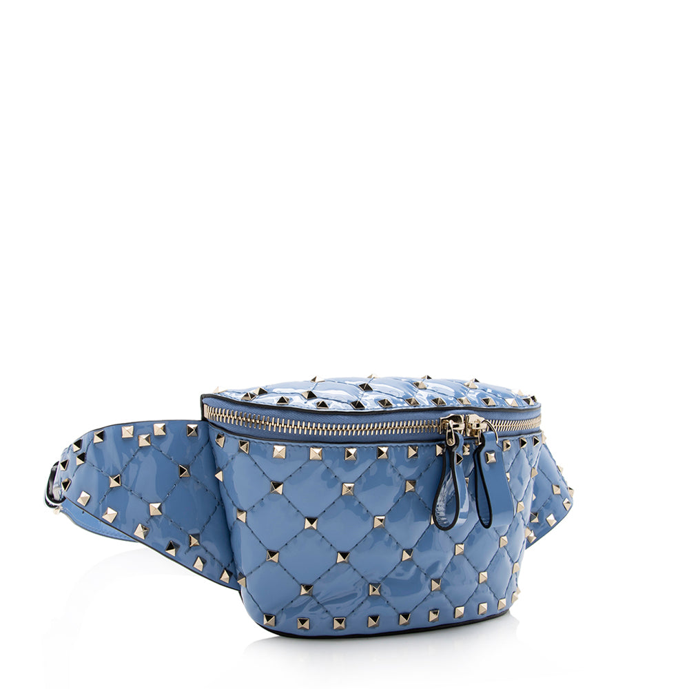 Valentino Patent Leather Rockstud Spike Belt Bag - FINAL SALE (SHF-14918)