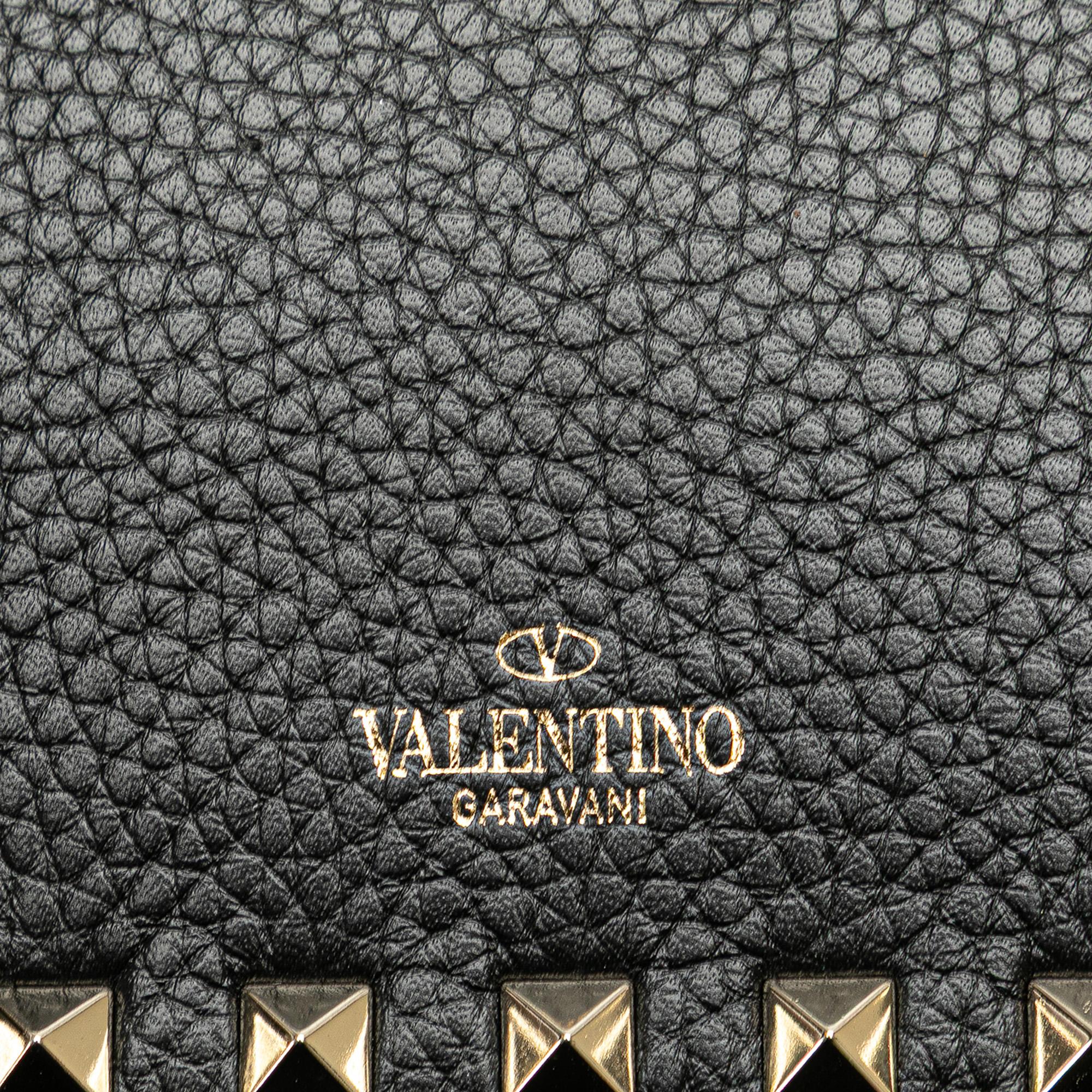 Valentino Pebbled Calfskin Rockstud Chain Wallet
